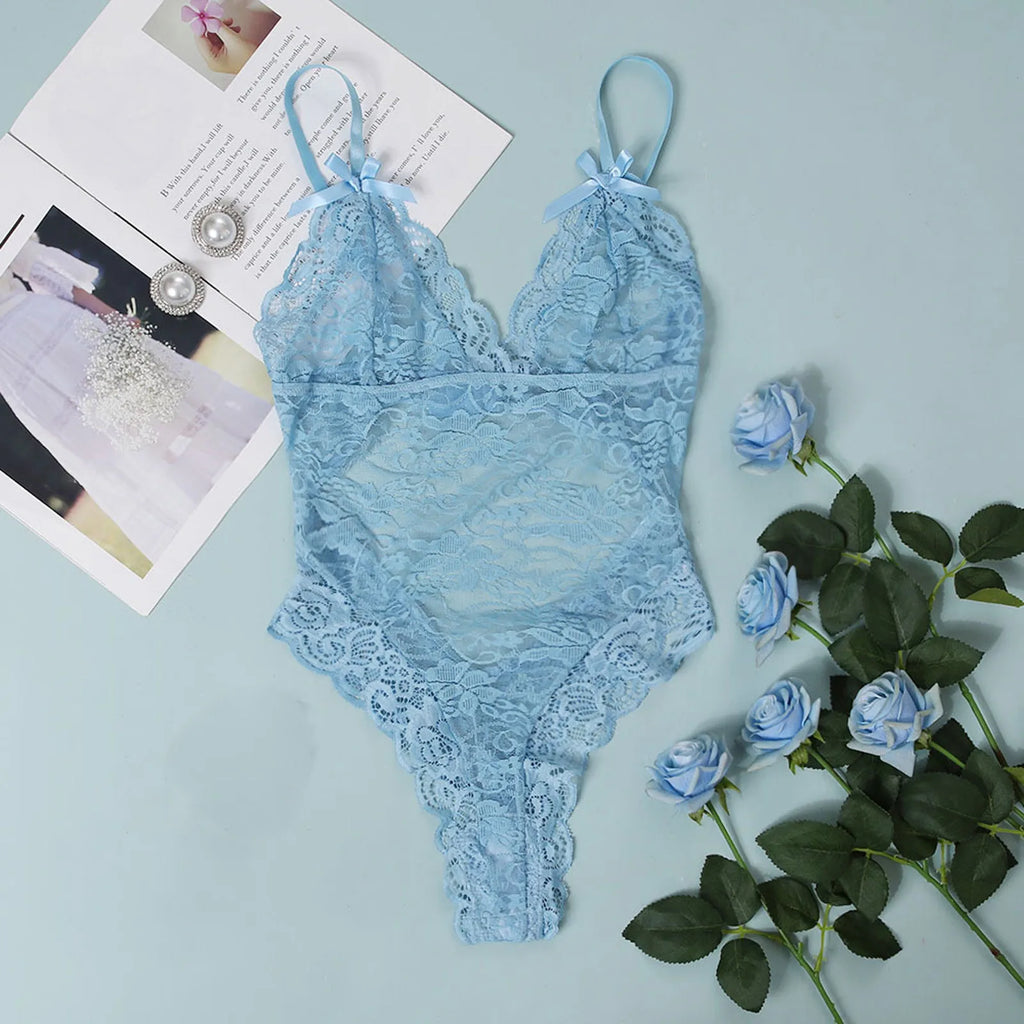 Midnight Lace™ - Body de Encaje Sexy con Escote en V.