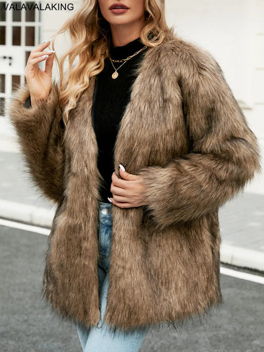ValeriaStile Firenze Fur™ – Abrigo Corto de Pelo Sintético